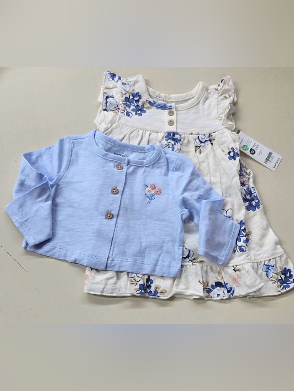 Carterโs Baby Girl Dress and Cardigan Set